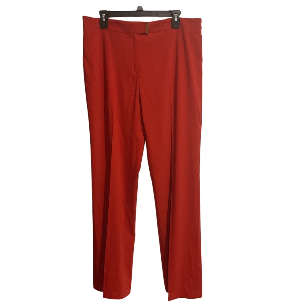 Escada Vintage Women’s Wool‎ Blend Pleated Trousers Red High-Rise